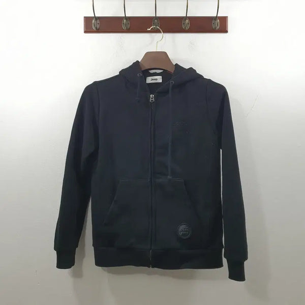 [BUNJANG] Jeep Men's Black Daily Training Hooded Zip-Up Jacket (S) / S 지프 남성 블랙 데일리 트레이닝 후드집업 자켓