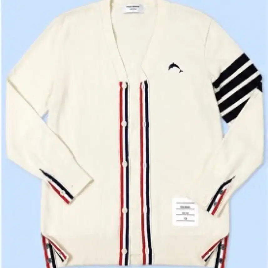 [BUNJANG] Thom Browne Dolphin Embroidered Cardigan Ivory XL / 톰브라운 돌핀 자수 가디건 아이보리 XL 니트 스웨터