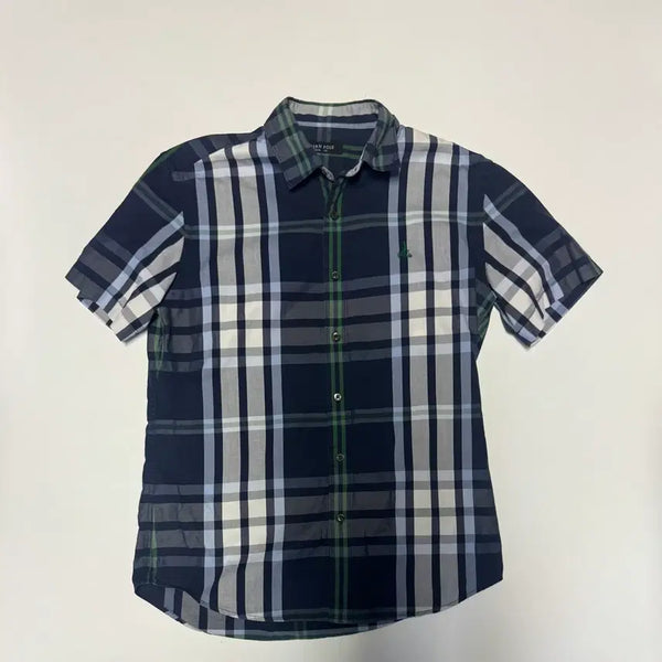 [BUNJANG] Beanpole Vintage Slim Fit Short Sleeve Check Shirt M / 빈폴 Beanpole 빈티지 슬림핏 반팔 체크 셔츠 M