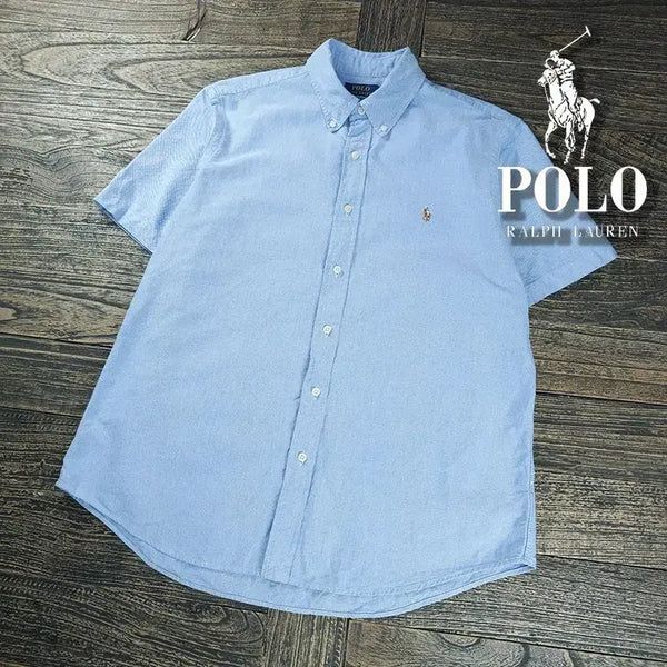 [BUNJANG] Polo Ralph Lauren Pony Logo Embroidered Short Sleeve Shirt Sky / 폴로 랄프로렌 포니 로고 자수 반팔 셔츠 스카이 M21833