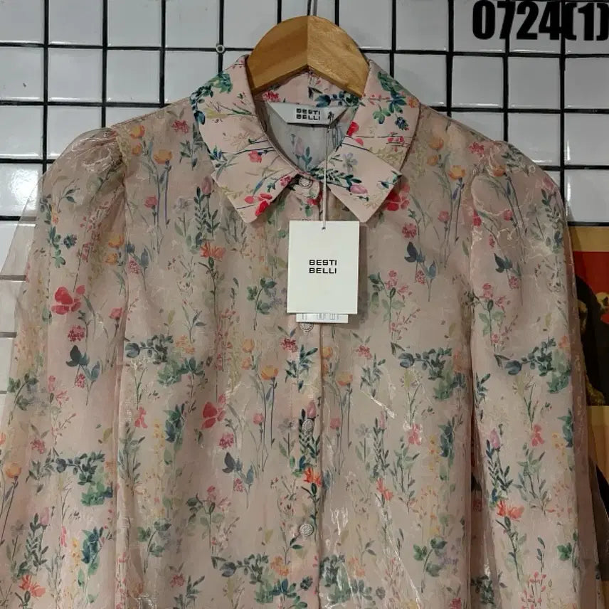 [BUNJANG] Besti Belle Floral Chiffon Blouse Size S / 베스티 벨리 플로럴 쉬폰 블라우스 S
