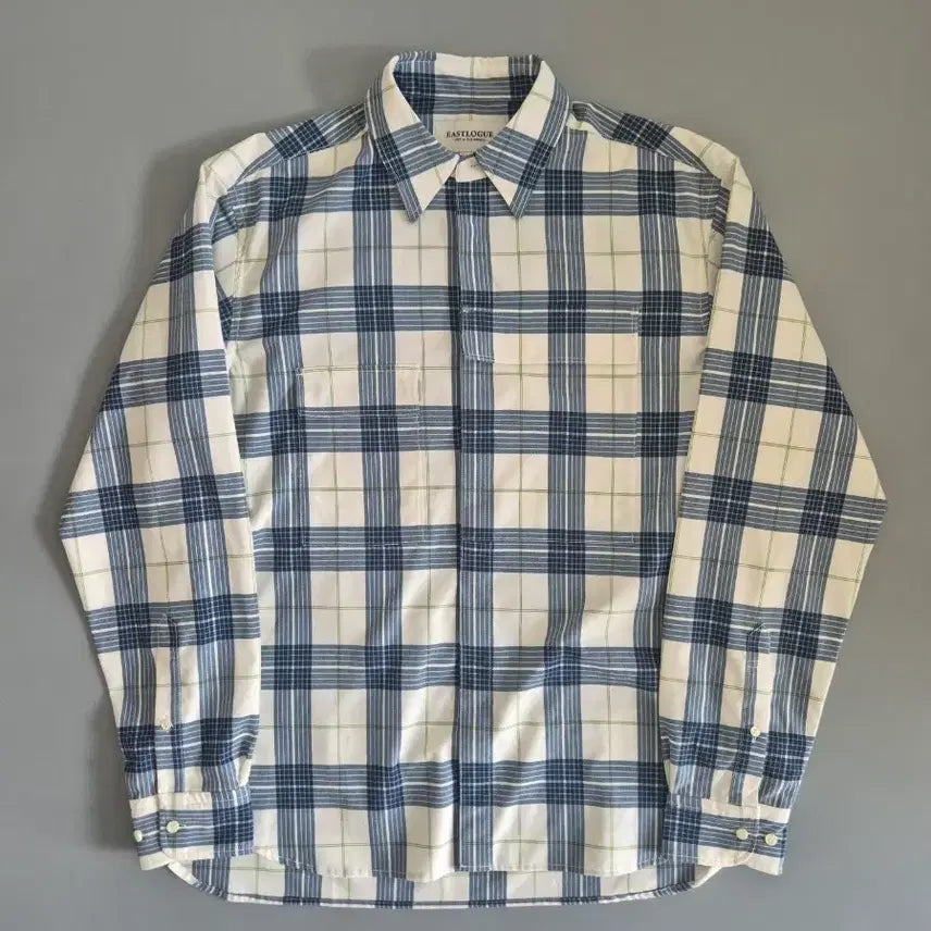 [BUNJANG] Eastlogue Blue White Checkered Shirt / eastlogue 이스트로그 체크셔츠