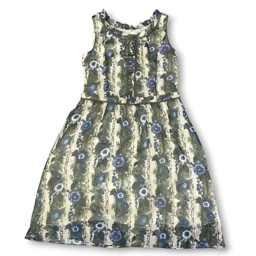 [BUNJANG] Olivia Lauren Flawno See-through Frill Color-Block Dress / (95) 올리비아로렌 플라눠 시스루 프릴 배색 원피스
