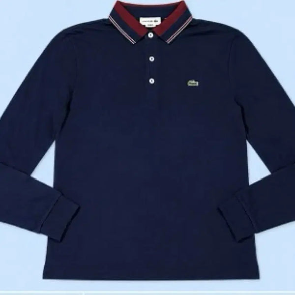 [BUNJANG] Lacoste Slim Fit Navy Long Sleeve Polo T-Shirt / 라코스테 M95 슬림핏 네이비 긴팔 카라티 티셔츠 폴로 니트