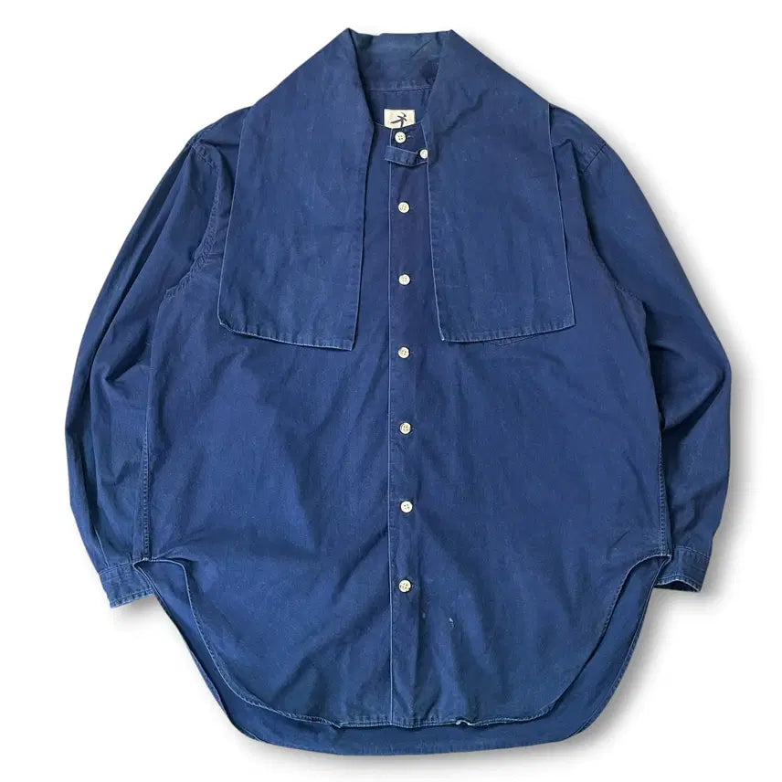 [BUNJANG] Issey Miyake High Sporting Gear Sailor Collar Deep Blue Cotton Shirt / 이세이미야케 하이스포팅기어 세일러카라 딥블루 코튼셔츠 M