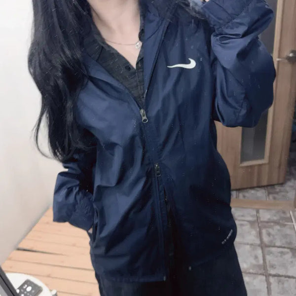 [BUNJANG] Nike Men's Navy Two-Way Rain Windbreaker Jacket (Recommended M) / 추M(95) 나이키 남성 네이비 투웨이 레인 바람막이 자켓