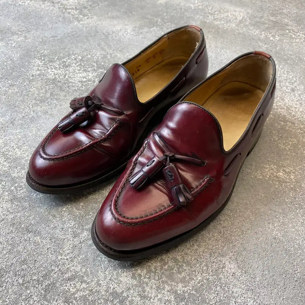 [BUNJANG] Berwick 1707 Burgundy Leather Tassel Loafers / [6.5] Berwick 1707 버윅 버건디 레더 테슬로퍼