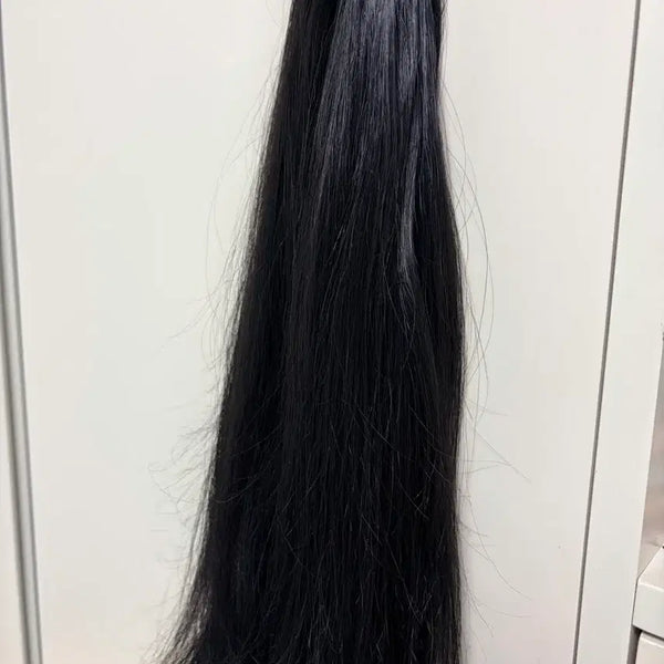[BUNJANG] Premium Human Hair Clip-in Extensions 20-inch Black / 최고급인모) 붙임머리 블랙 20인치 한팩 반 ( 2주사용)
