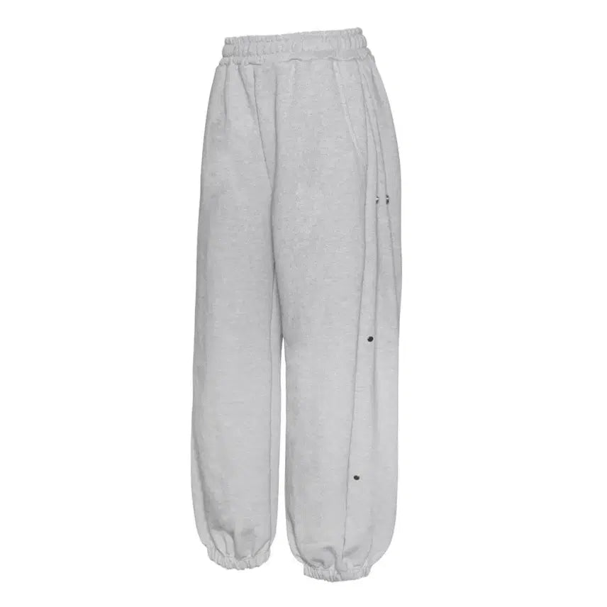 [BUNJANG] MJD Side Snap Wide C/P Sweatpants - Medium - Melange Grey / [판매](M)MJD 사이드스냅 와이드 C/P 스웨트팬츠 - 그레이
