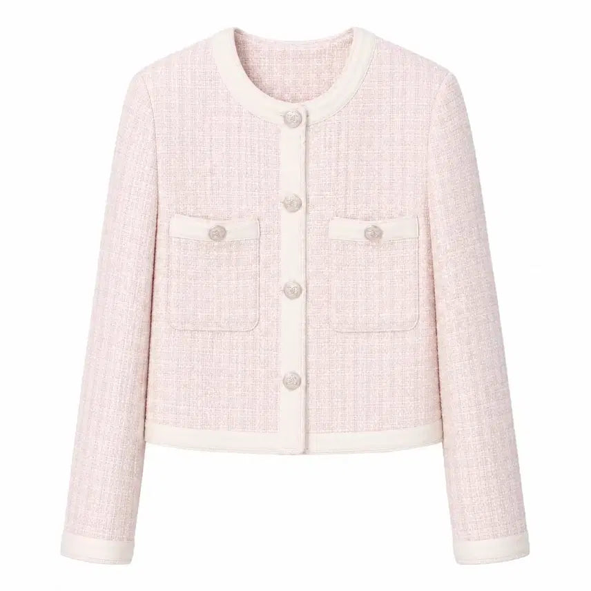 [BUNJANG] LINE EDITION Pink Tweed Jacket / 라인어디션 핑크트위드 자켓