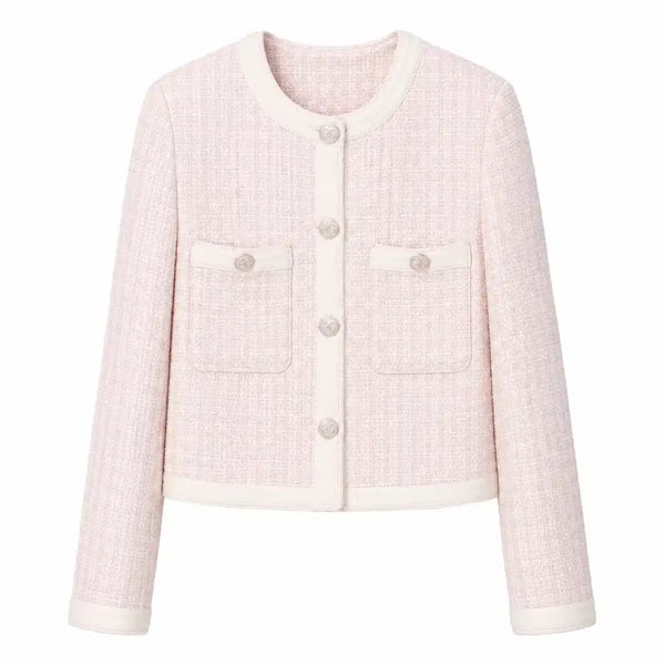 [BUNJANG] LINE EDITION Pink Tweed Jacket / 라인어디션 핑크트위드 자켓