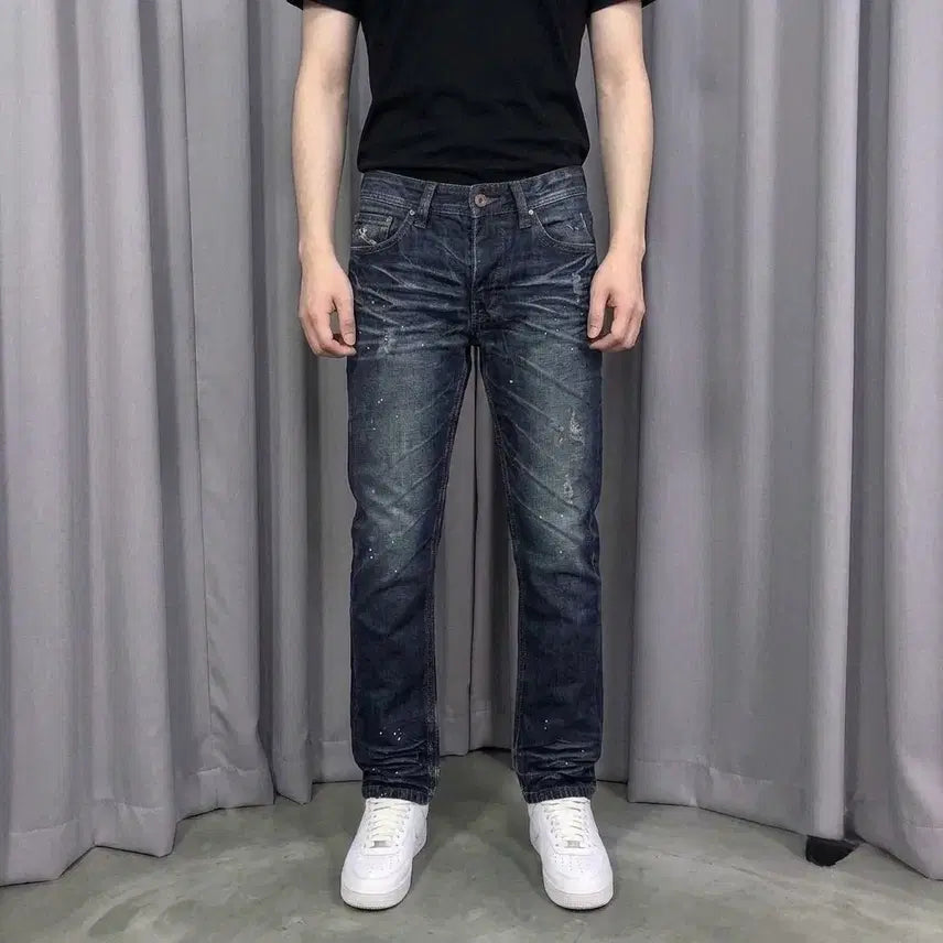 [BUNJANG] Diesel Painted Distressed Slim Denim Pants / 디젤 페인팅 디스 슬림 데님팬츠 (No.126)