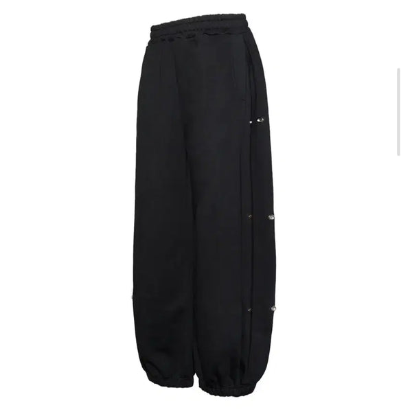 [BUNJANG] MJD Side Snap Wide C/P Sweatpants - Black (M) / [판매](M)MJD 사이드스냅 와이드 C/P 스웨트팬츠 - 블랙