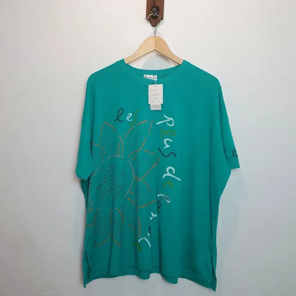 [BUNJANG] Sunflower Embroidered Patch Short Sleeve T-Shirt / 하구미 자수 패치 반팔 티셔츠 해바라기
