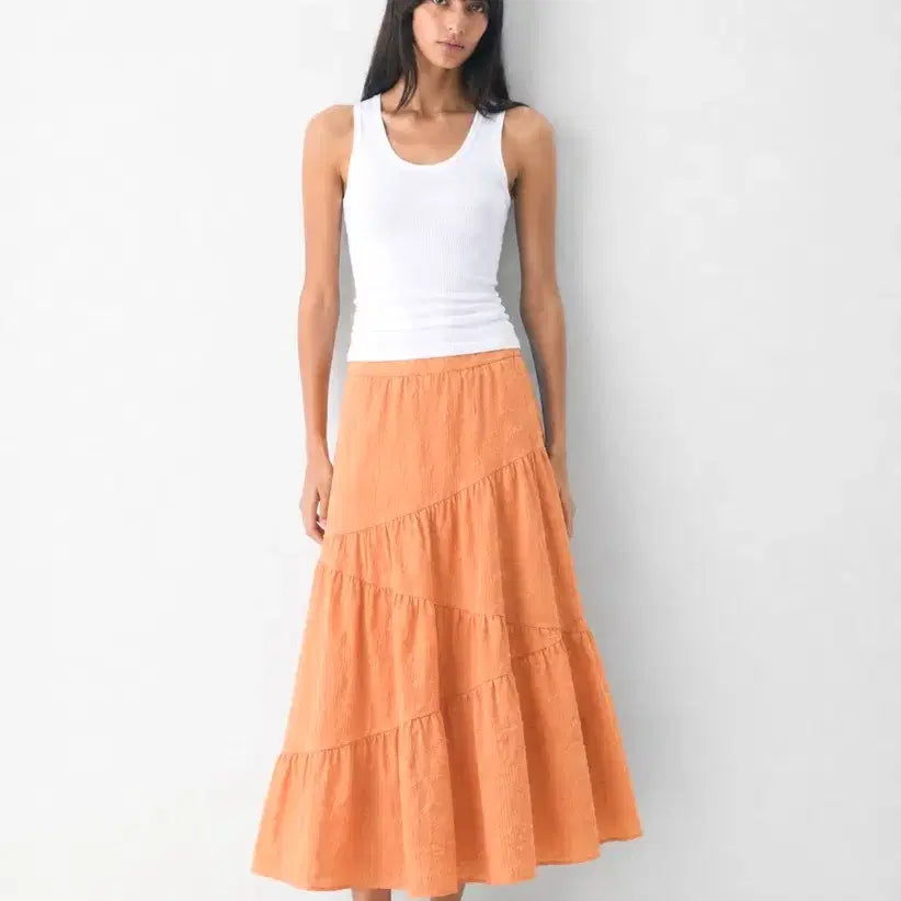 [BUNJANG] Elendeek Tiered Jacquard Kankan Long Skirt / elendeek 티어드 자카드 캉캉 롱 스커트 1 (정가 22만원대)