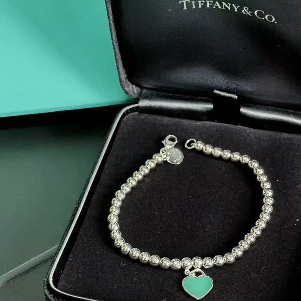 [BUNJANG] Tiffany & Co. Mint Heart Bracelet 17cm / 티파니앤코 팔찌 민트 하트