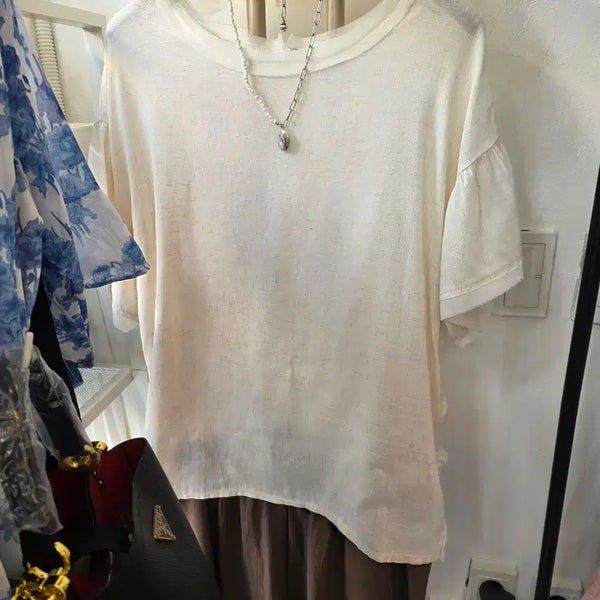 [BUNJANG] 100% Linen Blouse - Beige / 세일 최고급 마100 린넨블라우스
