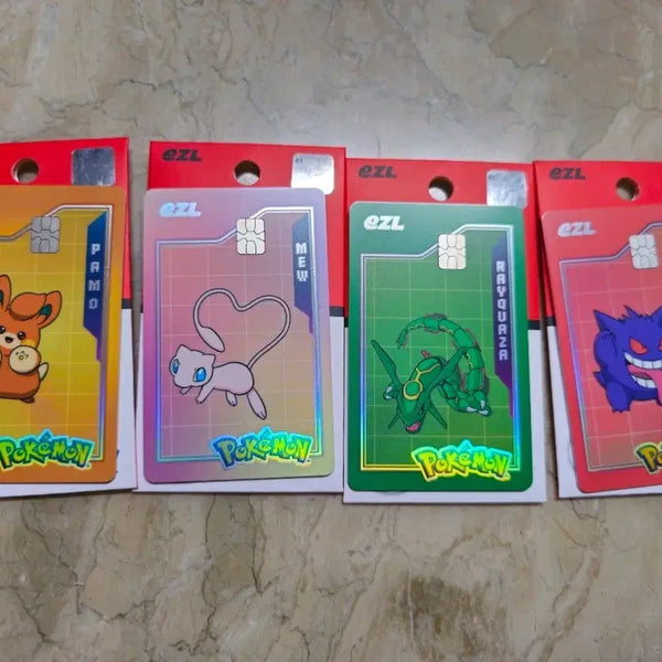 [BUNJANG] Pokemon Transportation Card Set (Mew, Rayquaza, Gengar) / (새상품/수수료포함) 포켓몬 교통카드 4종일괄 뮤 레쿠쟈 팬텀