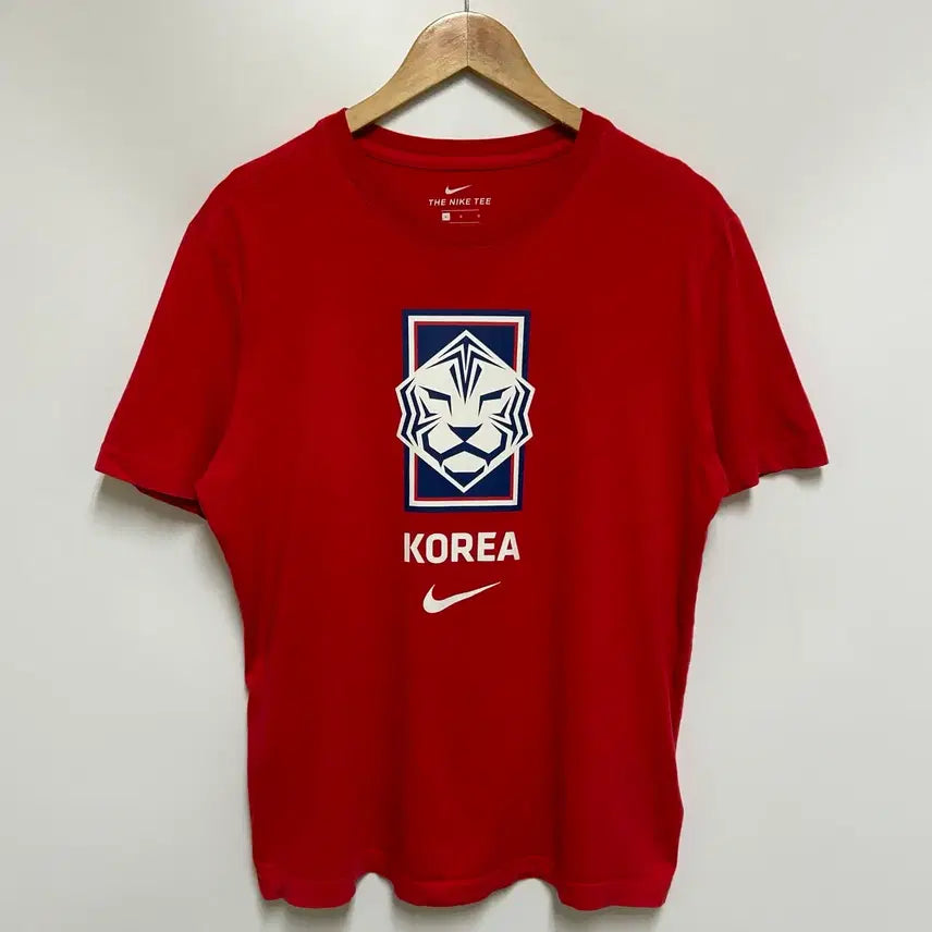 [BUNJANG] Nike Korea Crest T-Shirt Red Cotton Men's L / [남자-100]나이키 코리아 크레스트 반팔티