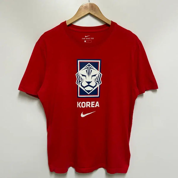 [BUNJANG] Nike Korea Crest T-Shirt Red Cotton Men's L / [남자-100]나이키 코리아 크레스트 반팔티