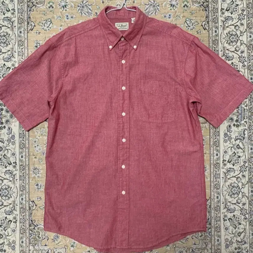 [BUNJANG] LL Bean Chambray Short Sleeve Shirt Red / 엘엘빈 레드 샴브레이 반팔 셔츠