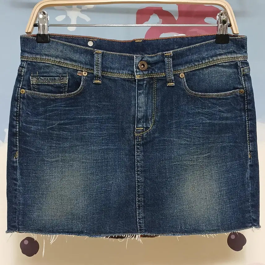 [BUNJANG] Polo Ralph Lauren 00s Star-Spangled Denim Skirt Size 27 / (27) 00s 두산 폴로 랄프로렌 성조기 스판 데님 청치마