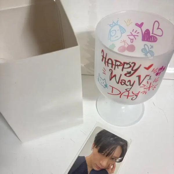 [BUNJANG] WayV 4th Anniversary DIY Wine Glass Set Ten Photocard Included / 웨이션브이 4주년 기념 굿즈 DIY 와인 컵 세트 텐