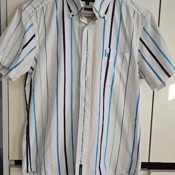 [BUNJANG] Hazzys Striped Short Sleeve Shirt Size 95 / 헤지스 스트라이프 반팔 셔츠 95