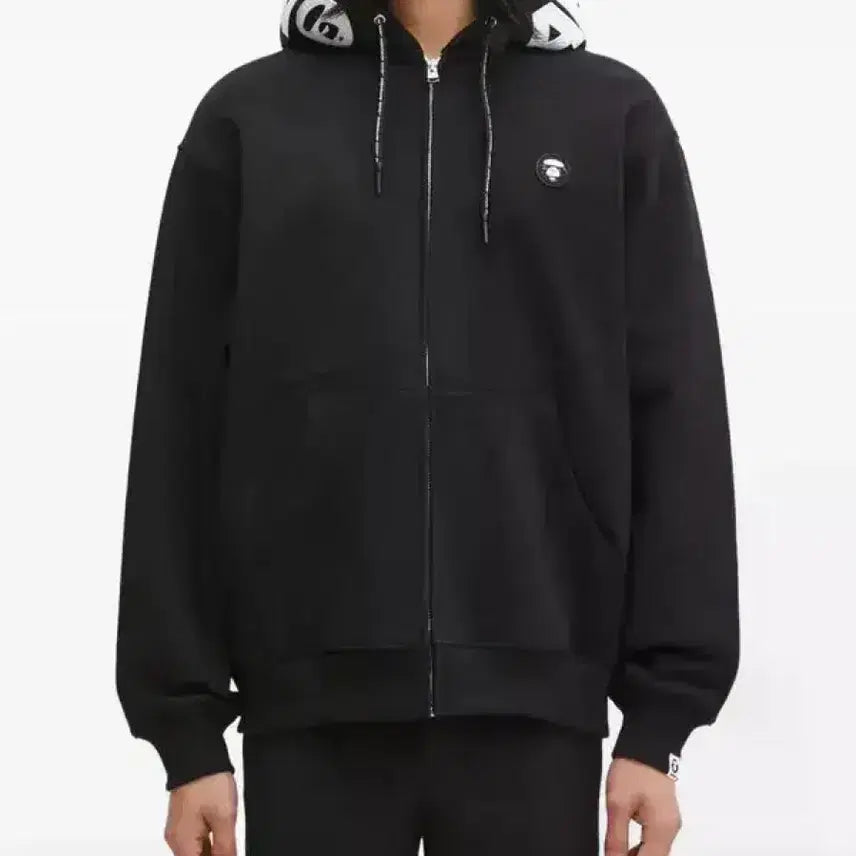 [BUNJANG] AAPE Logo-Patch Zip Hoodie Black XXL / AAPE 에이프 Logo-Patch zip hoodie 후드 집업 블랙 XXL