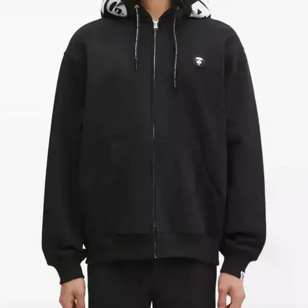 [BUNJANG] AAPE Logo-Patch Zip Hoodie Black XXL / AAPE 에이프 Logo-Patch zip hoodie 후드 집업 블랙 XXL