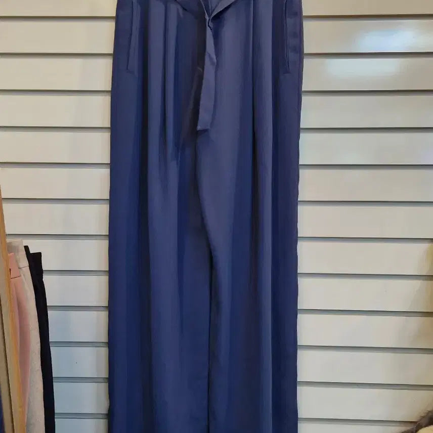 [BUNJANG] Aizd Baba Navy Wide Pants Belt Set / 아이잗바바 네이비색 와이드 팬츠 벨트 세트