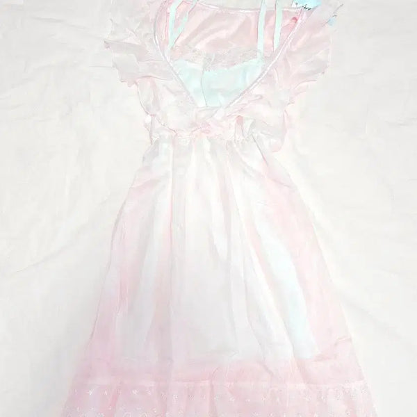 [BUNJANG] Used Hime Gyaru Off-Shoulder Strawberry Milk Dress - Heisei Era / 고전 헤이세이 오픈숄더 딸기우유 원피스 히메갸루 모리걸 양산형 엑시즈팜 트랄라라 리즈리사 깔 핀터깔 달천깔