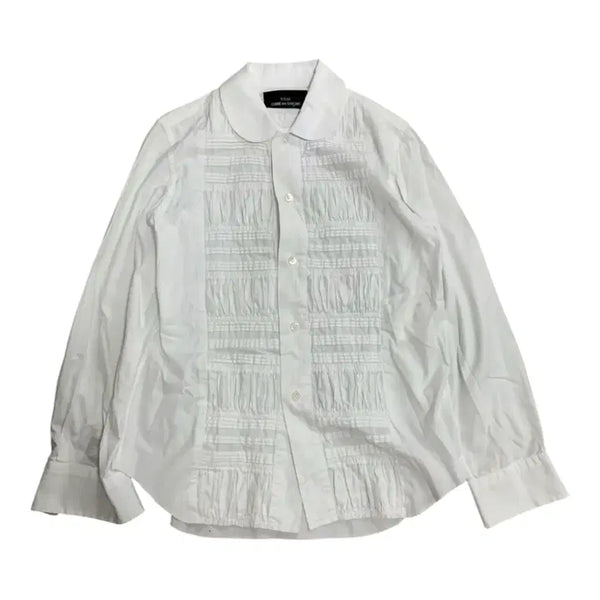 [BUNJANG] Comme des Garçons Tricot White Pintuck Shirring Long Sleeve Shirt / 꼼데가르송 트리콧 화이트 핀턱 셔링 긴팔 셔츠