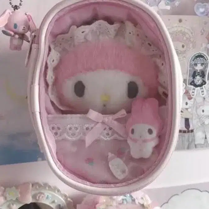 [BUNJANG] Sanrio My Melody Baby Cradle Pouch Keyring Plush / 산리오마이멜로디마멜베이비아기요람파우치키링인형젖병