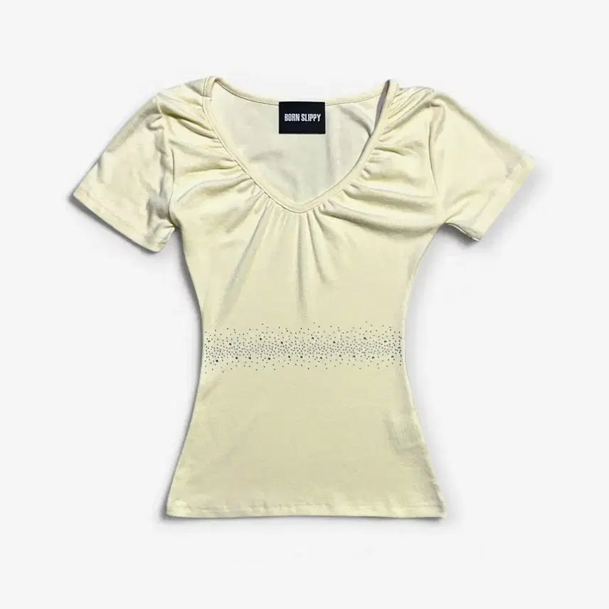 [BUNJANG] Sculptor Crystal Short Sleeve T-shirt Lemon Yellow / (새상품) 본슬리피 크리스탈 반팔 셔링 티셔츠 레몬 옐로우 스컬프터블랙업