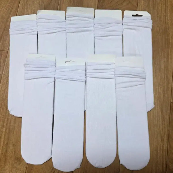 [BUNJANG] Women's Non-Binding Ribbed Ankle Socks (9 Pairs) / 돌돌이 스타킹 양말