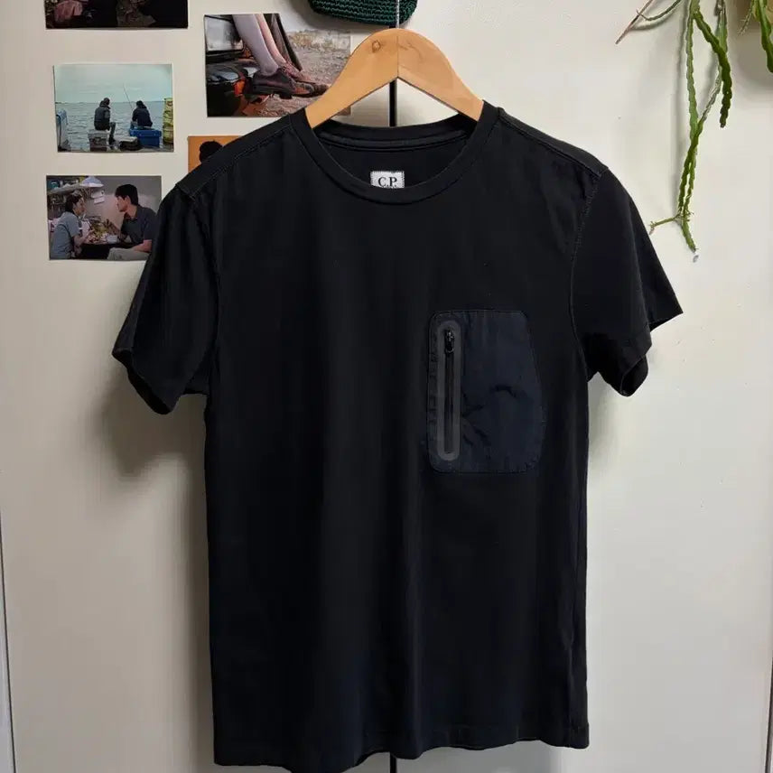 [BUNJANG] CP Company Zip Pocket T-Shirt Black / 95) CP컴퍼니 집업 포켓 반팔 티셔츠 블랙