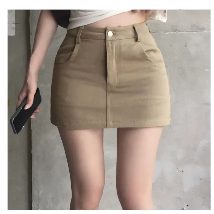 [BUNJANG] HALO Back Pocket Skirt Pants M - Light Beige / 히니크 뒷포켓 치마바지 스커트팬츠