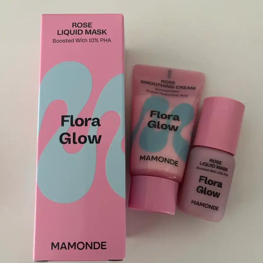 [BUNJANG] Mamonde Flora Glow Rose Mask (80ml+15ml) & Cream (25ml) Set / 마몽드 로즈마스크80+15+크림25