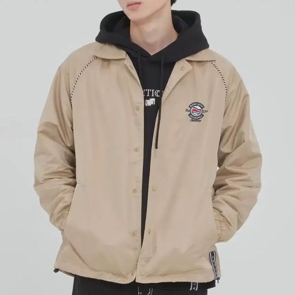 [BUNJANG] Romantic Crown Beige Coach Jacket (M) / 로맨틱크라운 베이지색 코치 자켓(M)