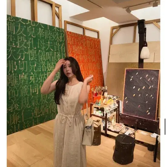 [BUNJANG] Jein Italy Jacquard Linen Dress / 제인 jein 이태리 자카드 린넨 드레스 italy jacquard linen dress