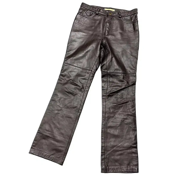 [BUNJANG] MS Leather Pants (Brown) / MS - 레더 팬츠