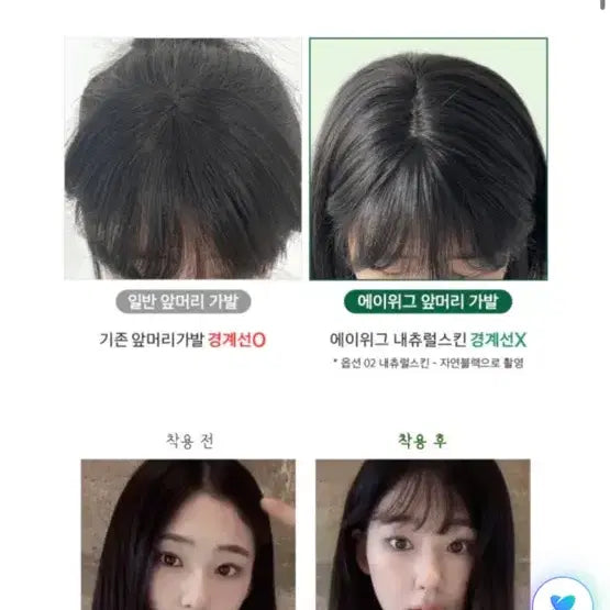 [BUNJANG] Awig 100% Human Hair Bangs Wig (New) / 에이위그 100% 인모 앞머리 가발(새상품) 팝니다