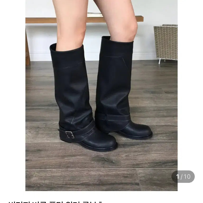 [BUNJANG] Denne Vintage Buckle Folding Warmer Long Boots Size 240 / 덴느 빈티지 버클 폴딩 워머 롱부츠