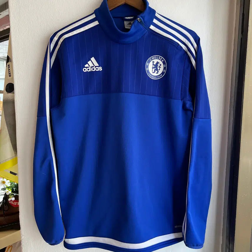 [BUNJANG] Adidas Chelsea FC Blue Half-Zip Jersey / [100] 아디다스 첼시 FC 블루 하프집업 져지