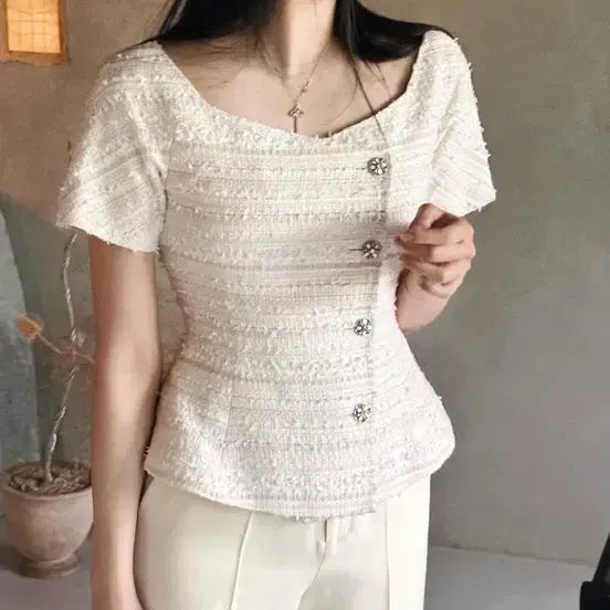 [BUNJANG] Jein Diana Tweed Blouse / 제인 jein 다이애나 트위드 블라우스