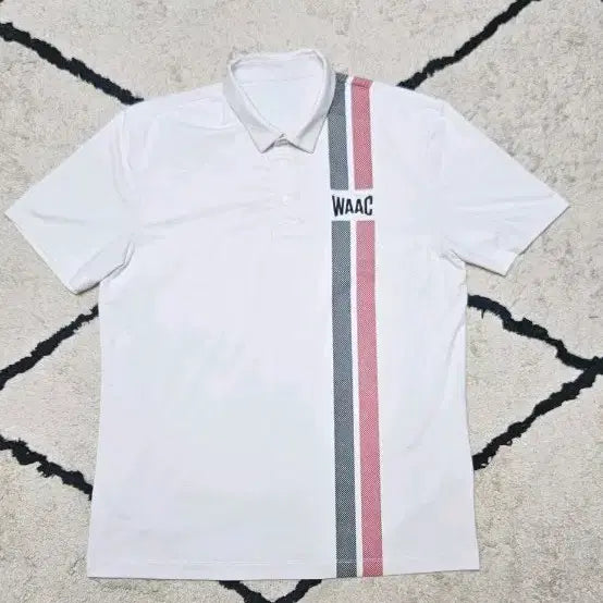 [BUNJANG] Waac Golf Short Sleeve Polo Shirt White 100 / Waac  골프 반팔 카라티 흰색100 가슴단면 53