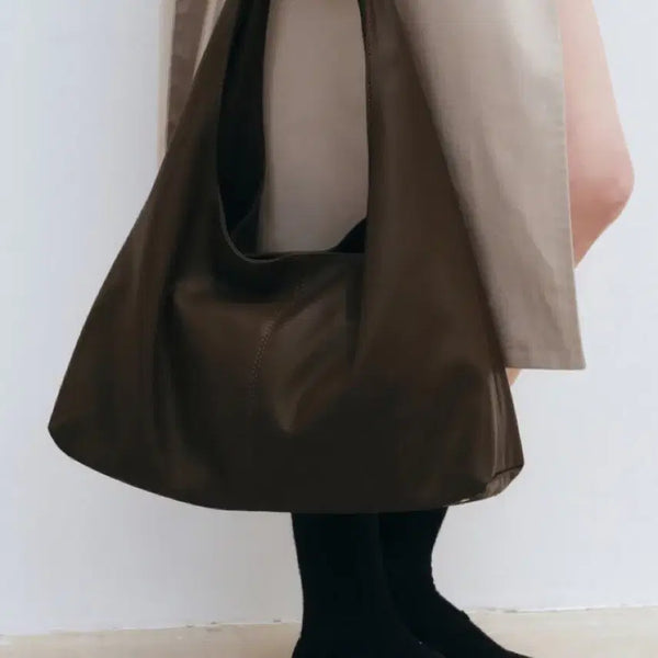 [BUNJANG] LOEIL Classic Handle Leather Hobo Bag - Brown / 로에일 클래식 핸들 레더 호보백 - 브라운