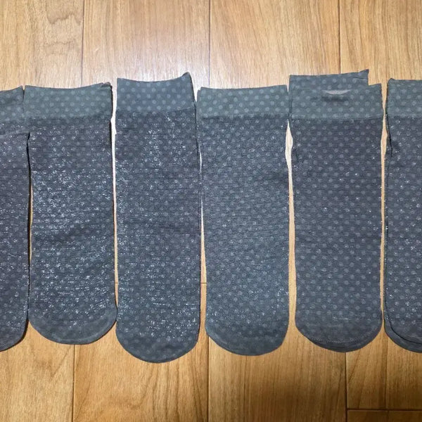 [BUNJANG] Ankle Socks (6-Pair Pack) with Subtle Dot Pattern / 발목 스타킹