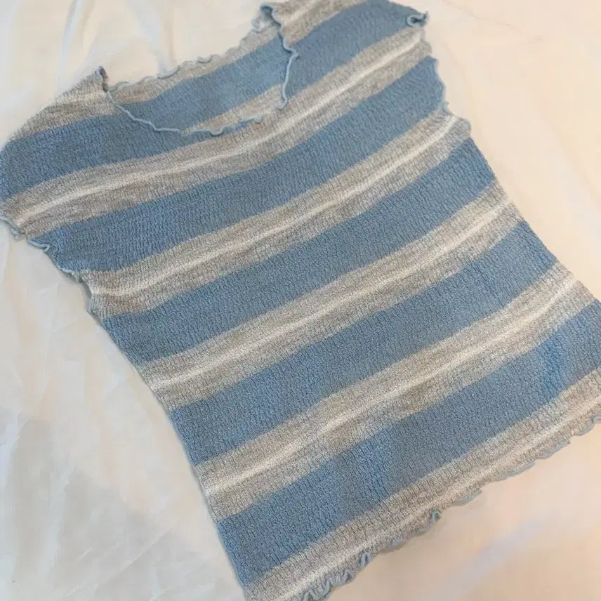[BUNJANG] Stripe Knit Sleeveless Top / (새상품) 스트라이프 니트 민소매